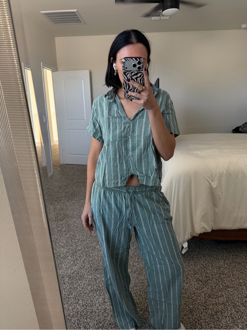 Green striped Auden pajamas